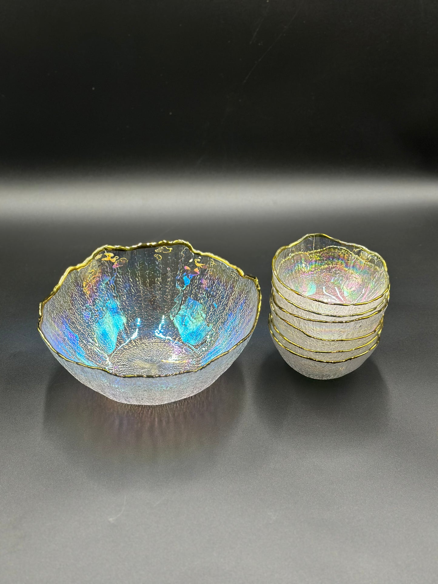 7 Pcs Rainbow Glass Turkish Bowl Set 🌈 🥣