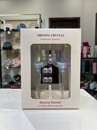 4 Pcs Danny Home Slim Rainbow Wine Glass Set