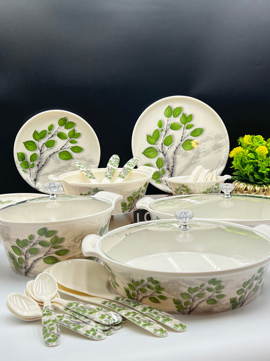 Luxury Granite Double Glaze 64 Pcs Melamine Dinner Set – Heavy Weight | Export Quality ✨