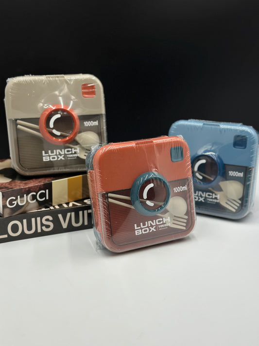 Retro Camera Lunch Box with Cutlery – 1000ml