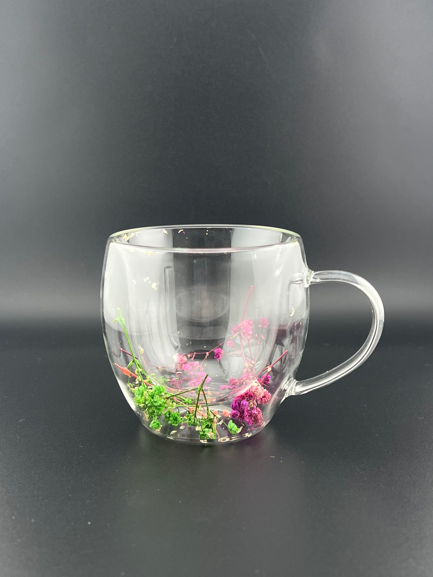 250 ML Double Wall Glass Cup – Minimal Bloom Edition