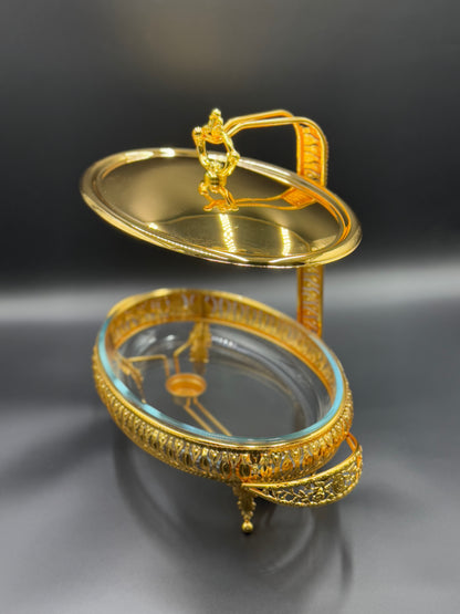 3L Oval Golden Buffet Dish with Hanging ✨