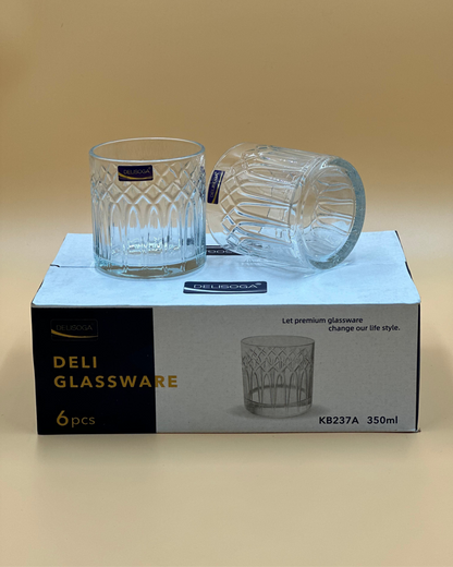 6 Pcs DELISOGA Fine Textured Glass Set 🥂✨