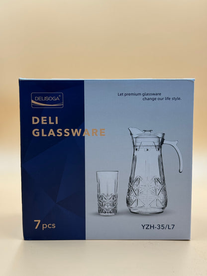 7 Pcs DELISOGA Fine Glass Water Set 🥃✨