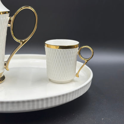 Ring Handle 8 Pcs Teaset with Rotating Tray ☕️