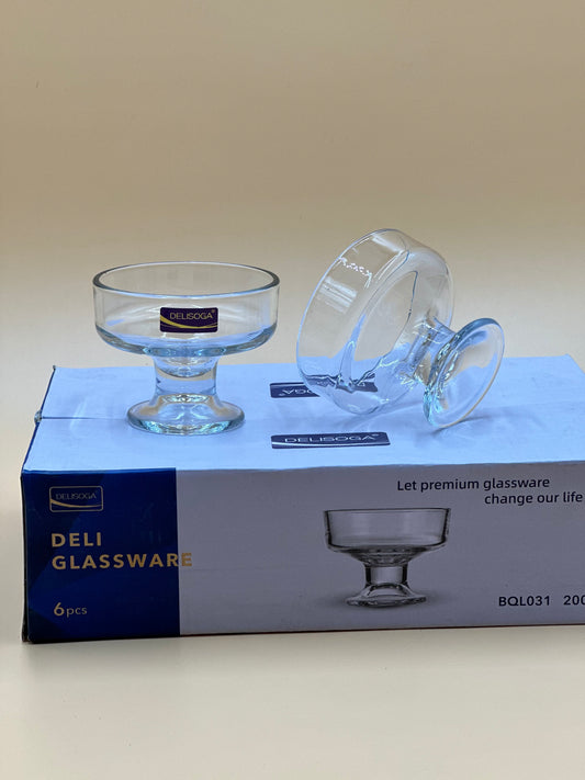 6 Pcs DELISOGA Fine Glass Ice-Cream Bowls 🍨✨