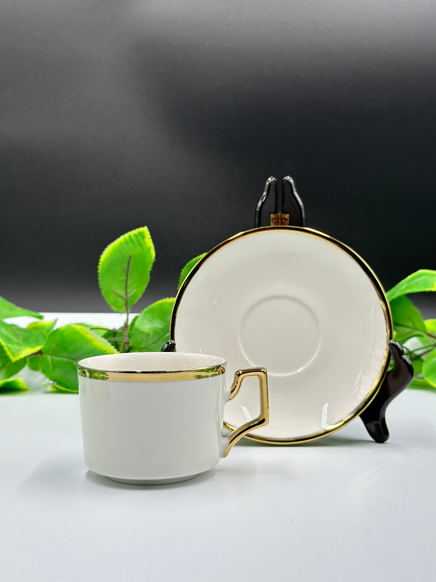 12 Pcs Decent Gold Rim Fine Bone China Cup and Saucer Set ☕️✨