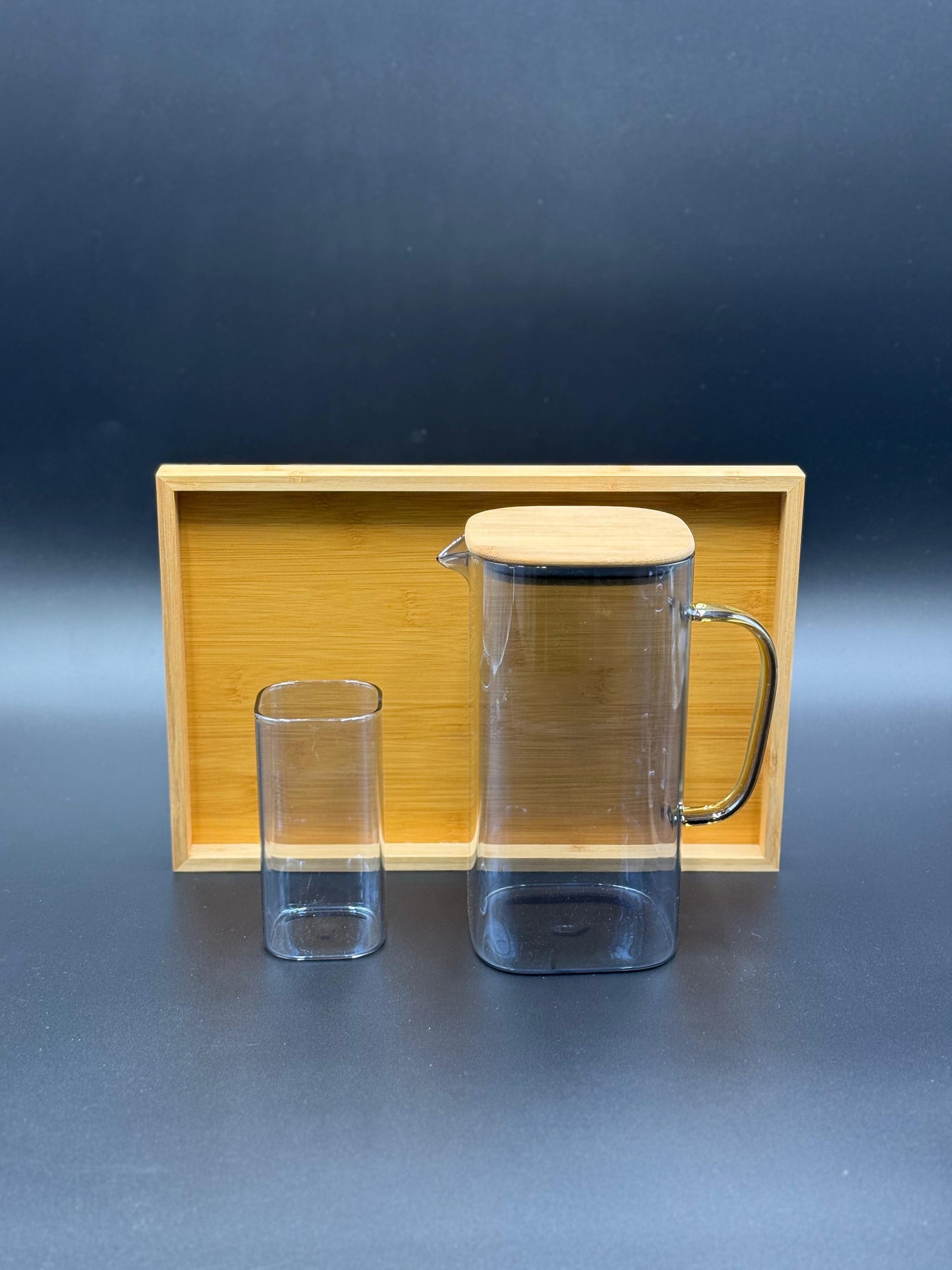 8 Pcs Turkey Glass Water Set with Wooden Tray ✨