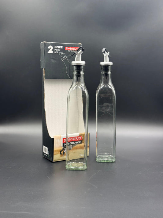 2 Pcs Glass Oil Bottle Set ✨
