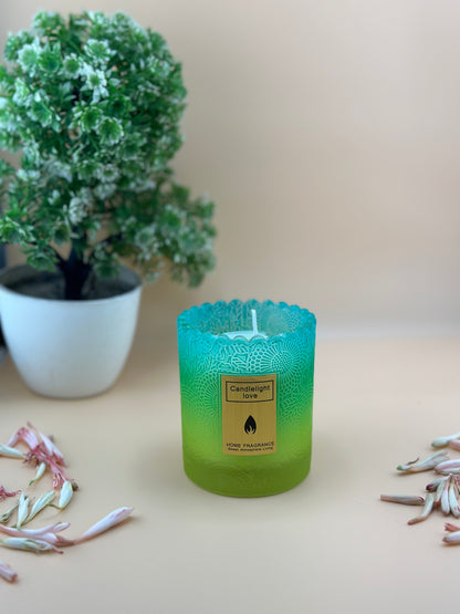 Sweet Scented Candle in Beautiful Double Shade Coloured Glass Jar🕯️