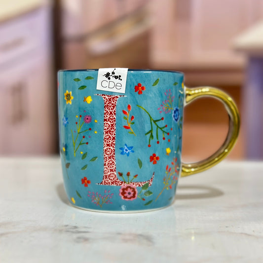 L Alphabet Mug with Golden Handleβ¨