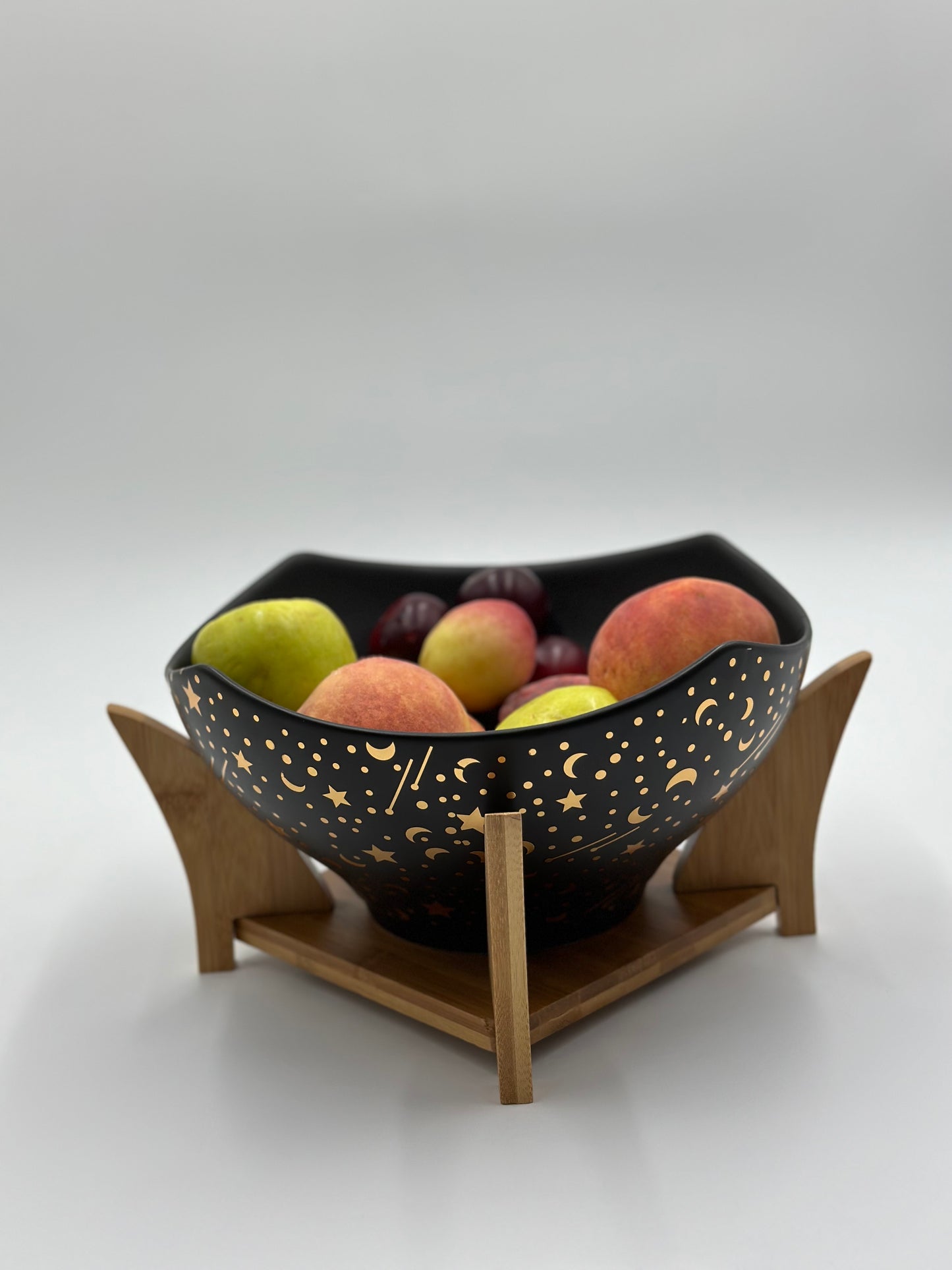 Large Galaxy Ceramic Serving  Bowl with Wooden Stand ✨