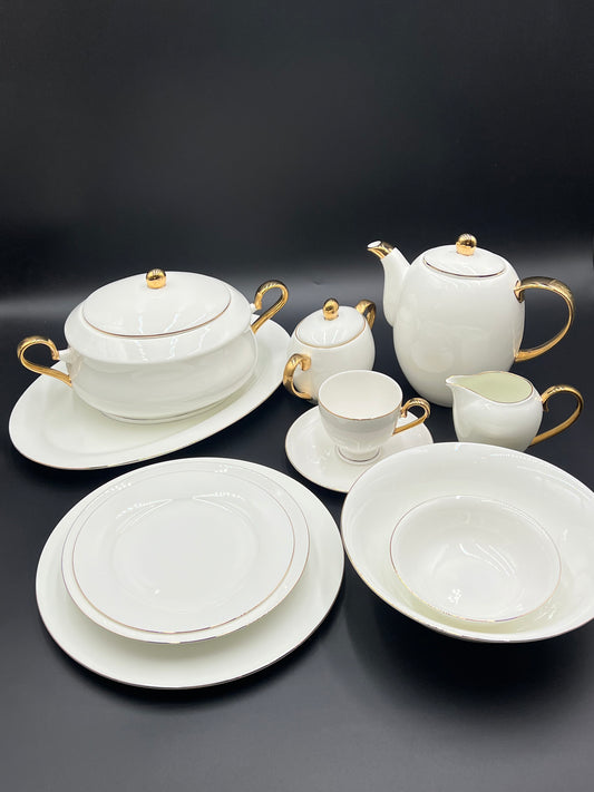 24K Gold Plated Versace 61 Pcs Super Bone China Dinner Set ✨