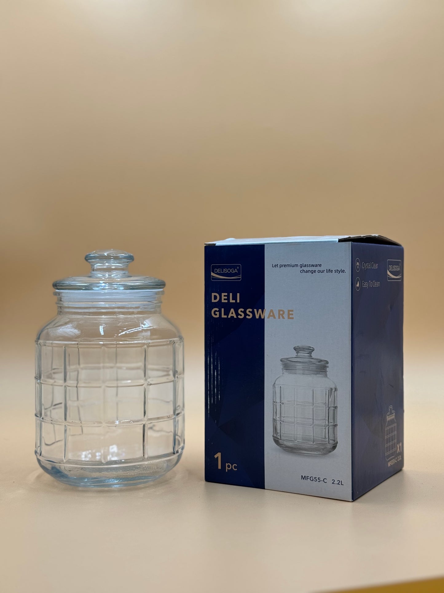 2200 ML DELISOGA Fine Glass Airtight Large Candy Jar with Lid🫙✨