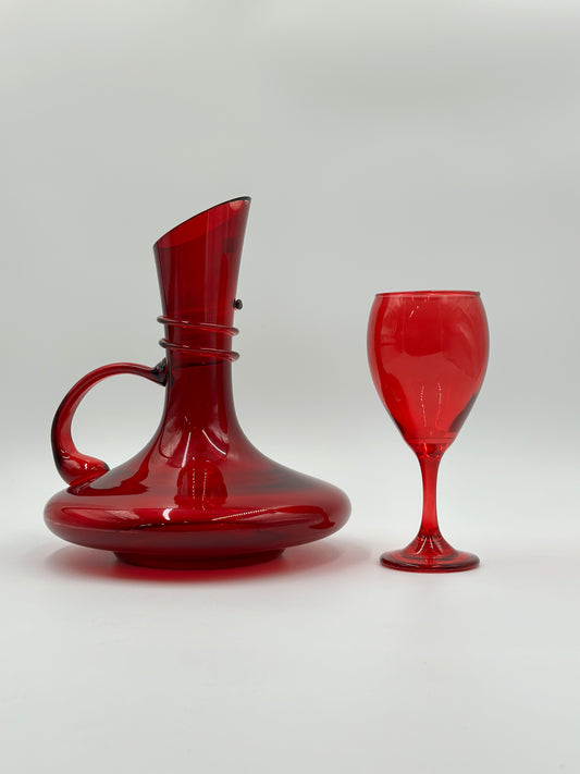 7 Pcs Special Red Turkey Glass Stylish Water Set