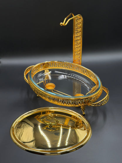 3L Oval Golden Buffet Dish with Hanging ✨