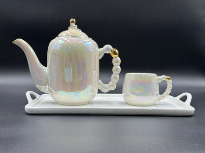 8 Pcs Elegant Rainbow Shade Tea Set With Tray ☕️