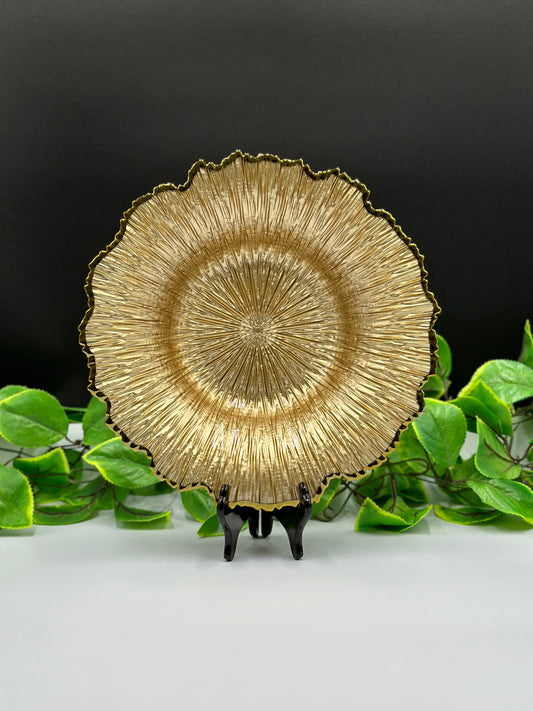 Golden Glass Flower Turkish Platter 
🌼