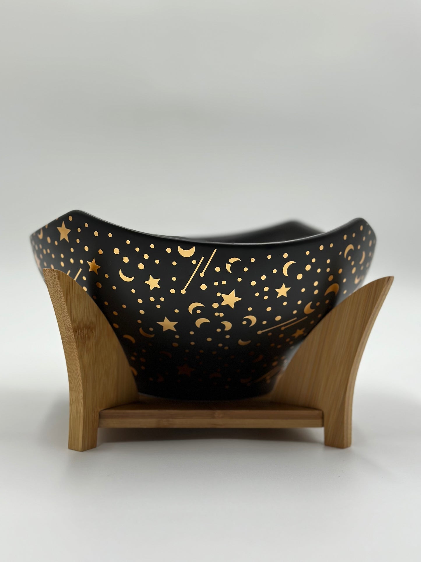 Large Galaxy Ceramic Serving  Bowl with Wooden Stand ✨