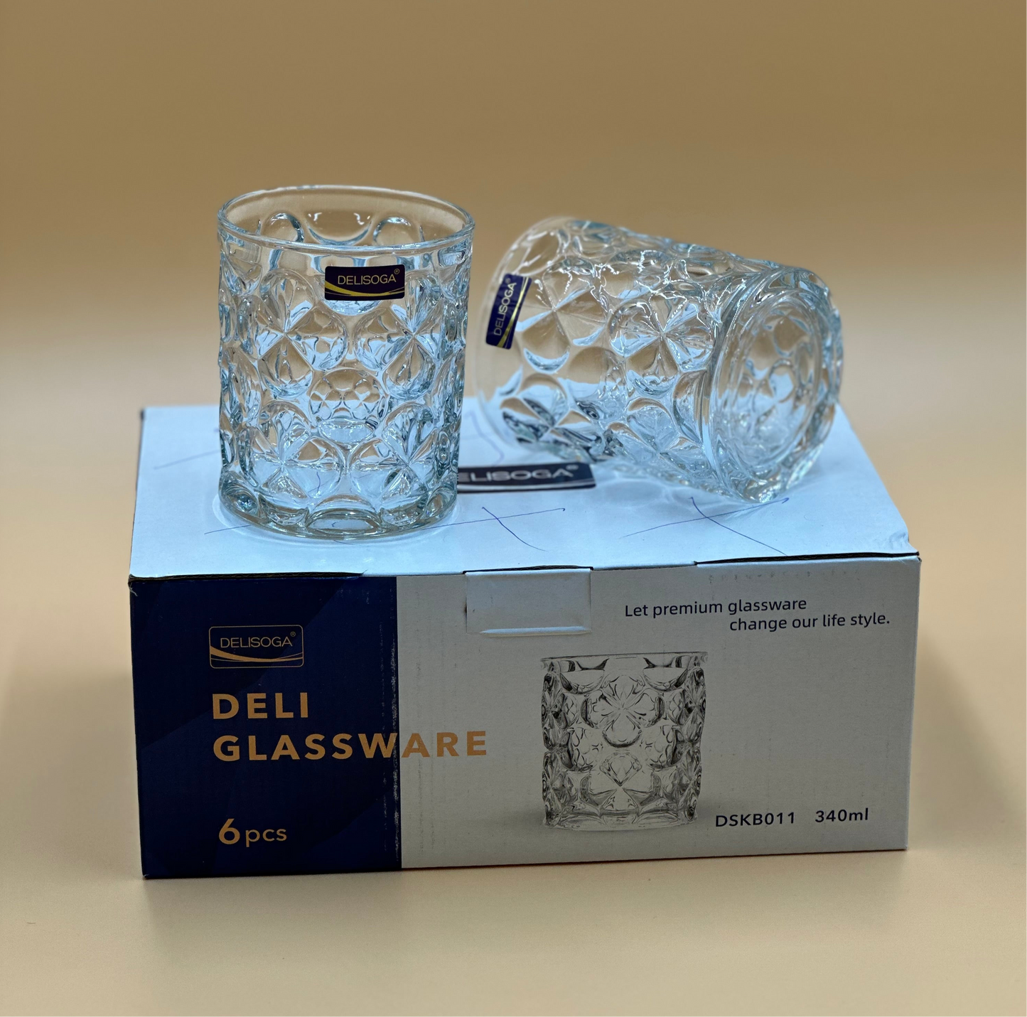 6 Pcs DELISOGA Fine Textured Glass Set 🥂✨