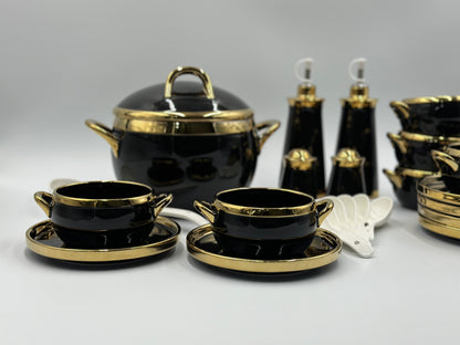 24K Gold Plated 25pcs Ceramic Soup Set 🥣 ✨