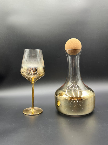 Luxury 7 Pcs Turkey Glass Water Decanter Set – Luxe Bubble Finish