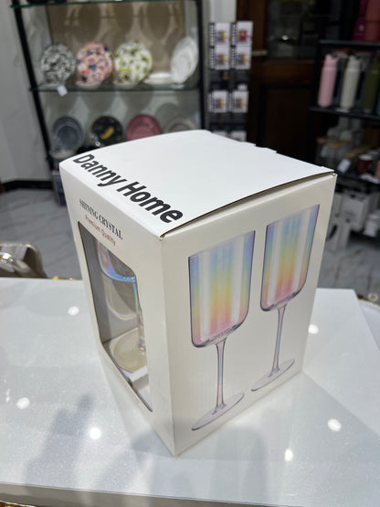 4 Pcs Danny Home Slim Rainbow Wine Glass Set
