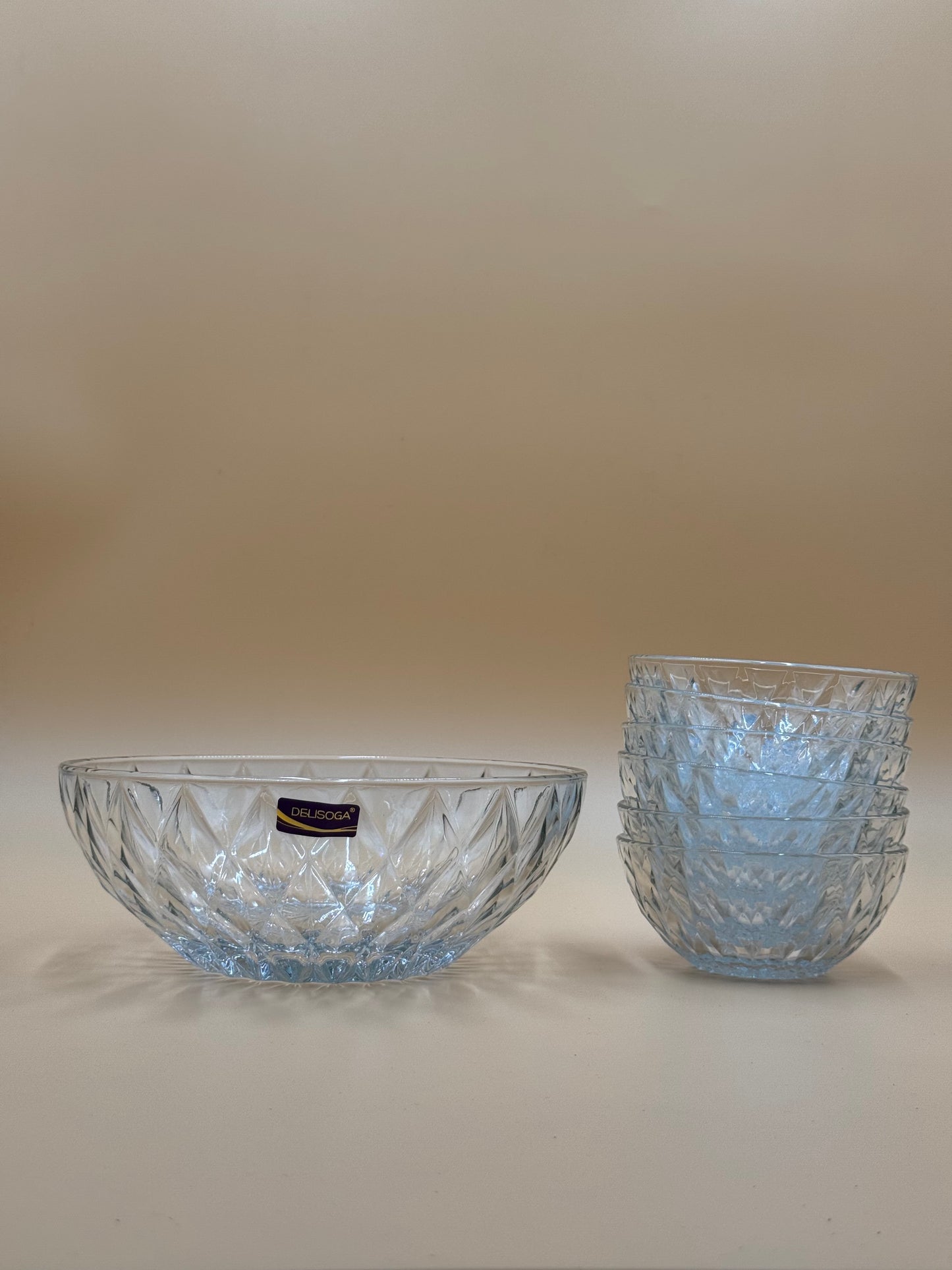 7 Pcs DELISOGA Fine Textured Glass Fruit Bowl Set 🍇🥣