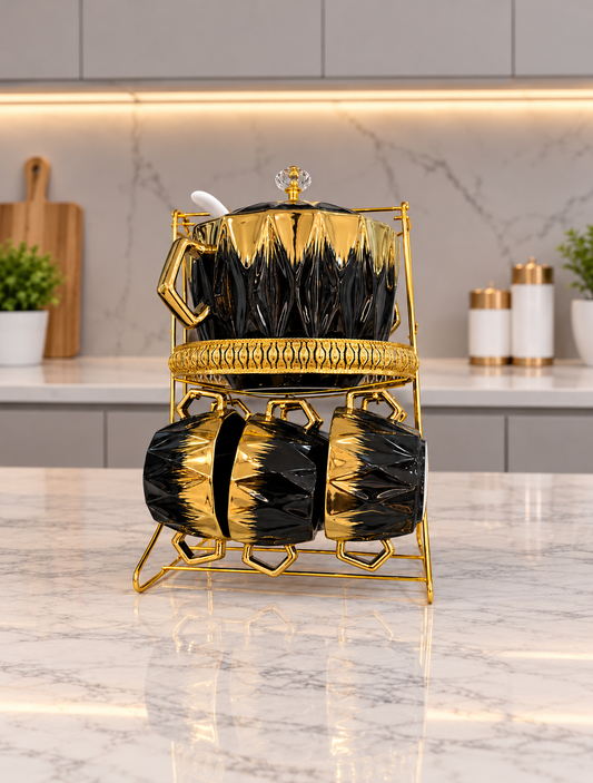 22 Pcs Monochrome Gold Soup Set