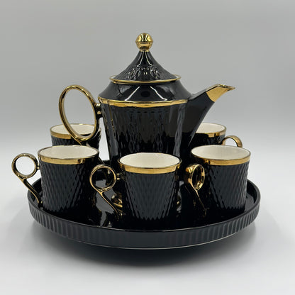 Ring Handle 8 Pcs Teaset with Rotating Tray ☕️