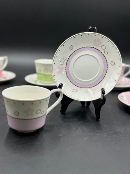 12 Pcs Flower Fine Bone China Cup & Saucer Set ☕️🌸