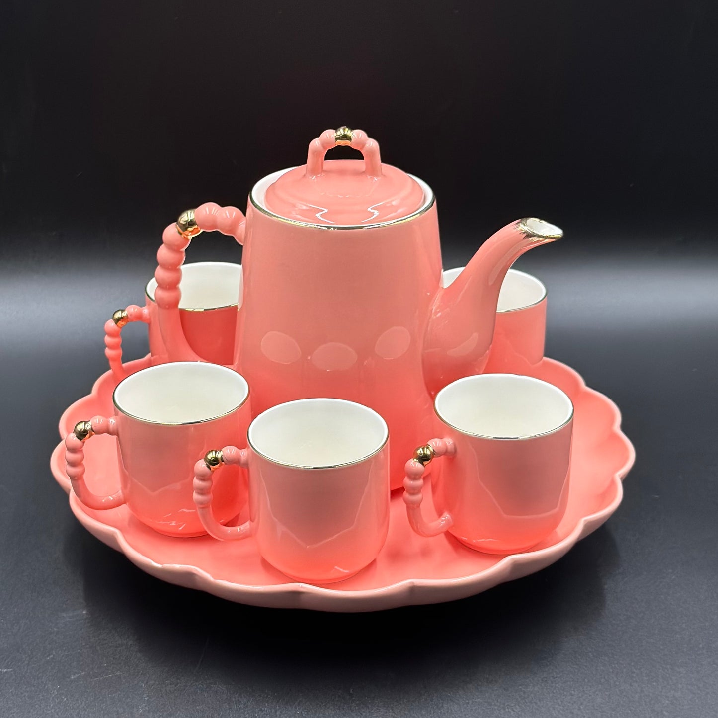 Radiant Opal 8 Pcs Tea Set with Rotating Tray ☕️