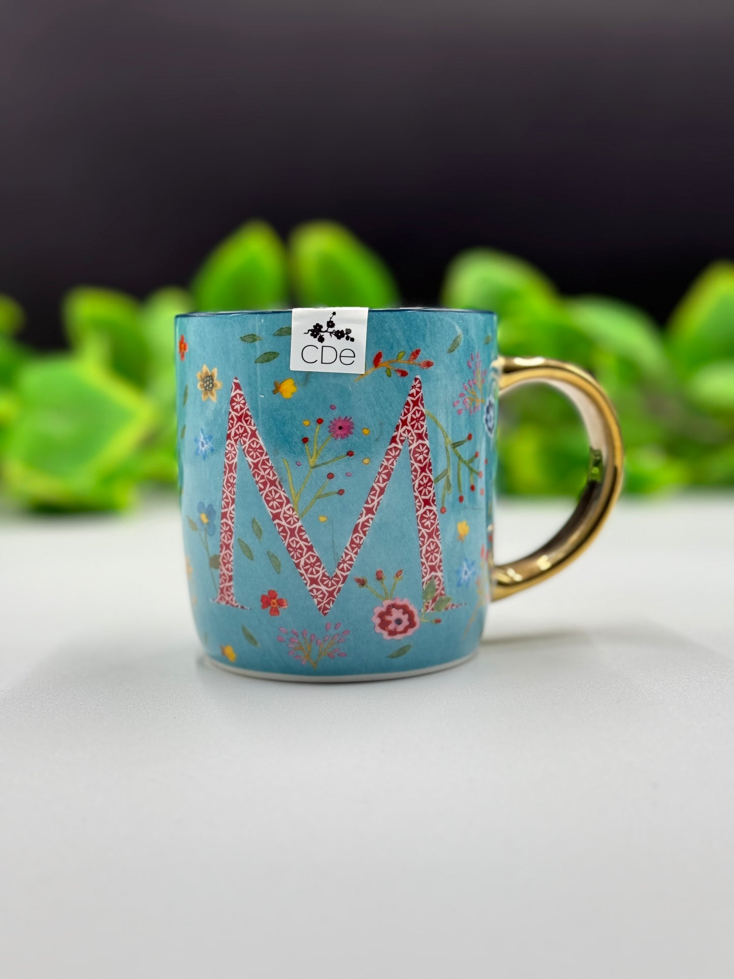 M Alphabet Mug with Golden Handle✨