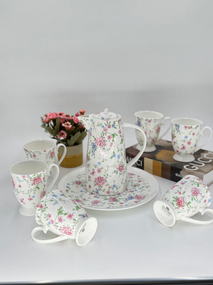 8 Pcs Royal Albert Butterfly Bloom Whisper Tea Set with Round Plate 🦋
