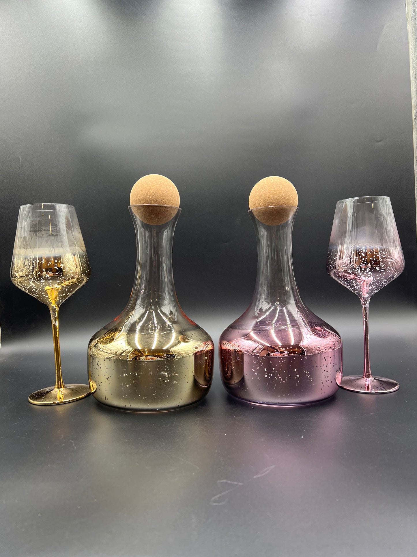 Luxury 7 Pcs Turkey Glass Water Decanter Set – Luxe Bubble Finish