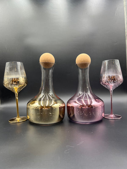 Luxury 7 Pcs Turkey Glass Water Decanter Set – Luxe Bubble Finish