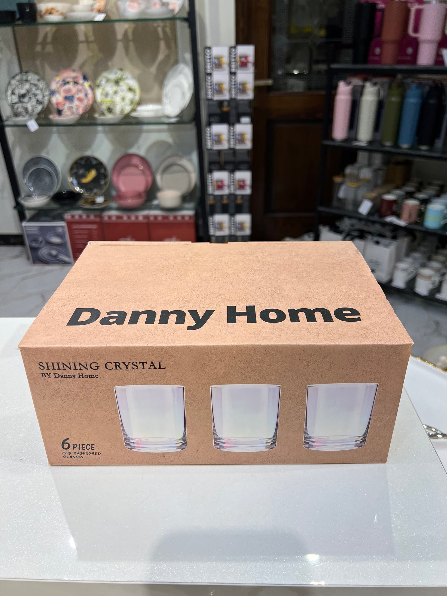 6 Pcs Danny Home Short Rainbow Glass Set