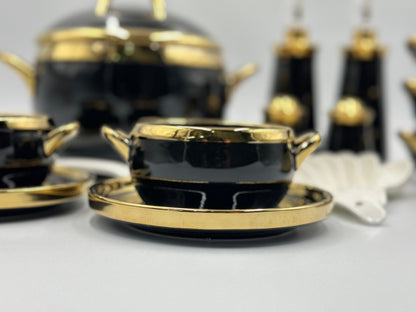 24K Gold Plated 25pcs Ceramic Soup Set 🥣 ✨