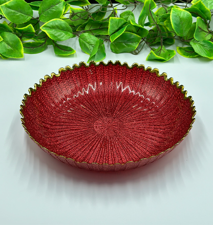 Red Glass Round Turkish Platter 💥