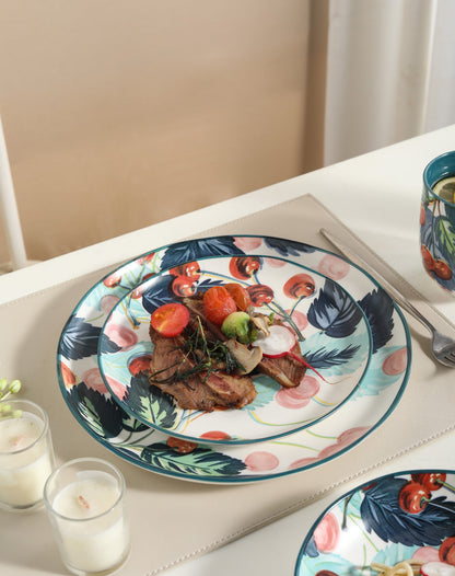 🍒 Cherry Bloom- 16 pcs Handmade Matte Ceramic Dinner Set