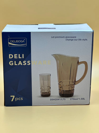 7 Pcs DELISOGA Fine Glass Water Set 🥂✨