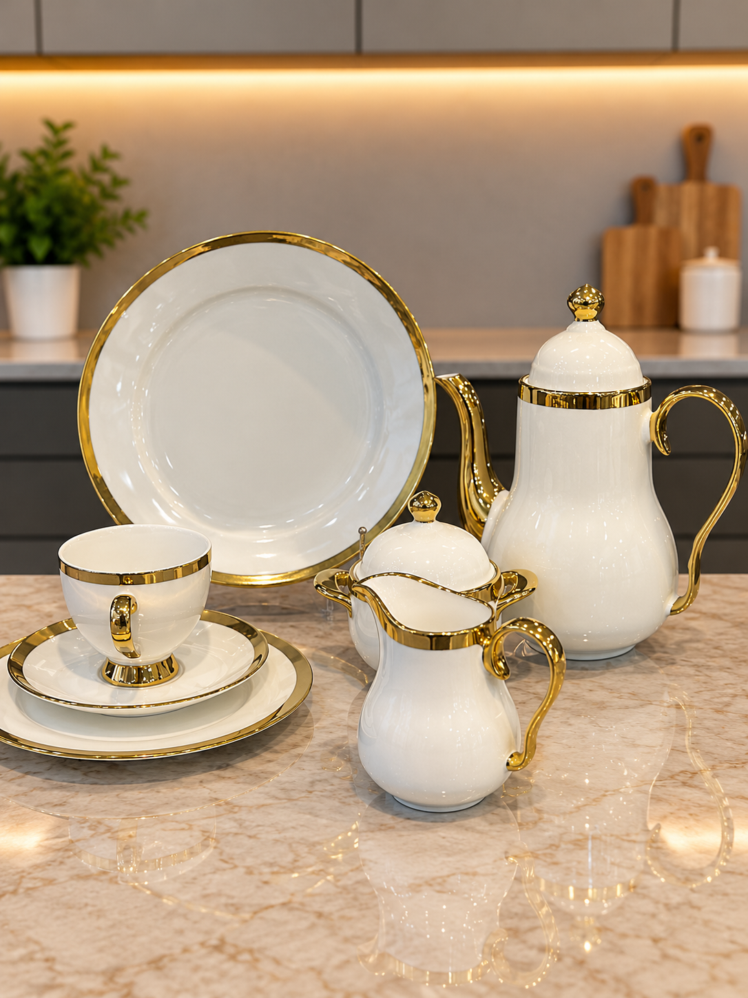 24 Pcs Classic Charm Bone China Tea Set