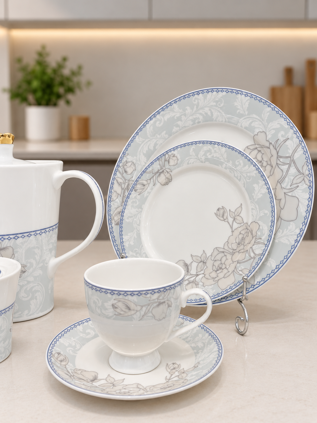 24 Pcs Floral Charm Tea Set
