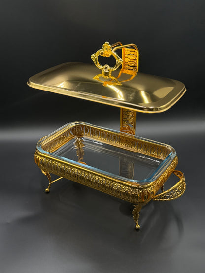 2L Rectangular Golden Buffet Dish with Hanging ✨