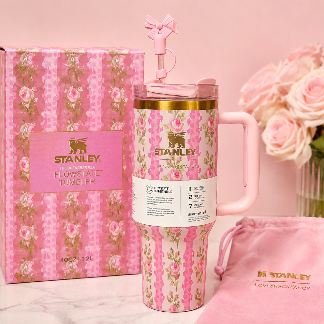 Stanley x LoveShackFancy Floral Quencher Tumbler 1.2L – Gift Box Edition