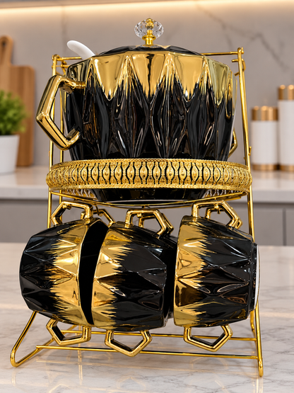22 Pcs Monochrome Gold Soup Set