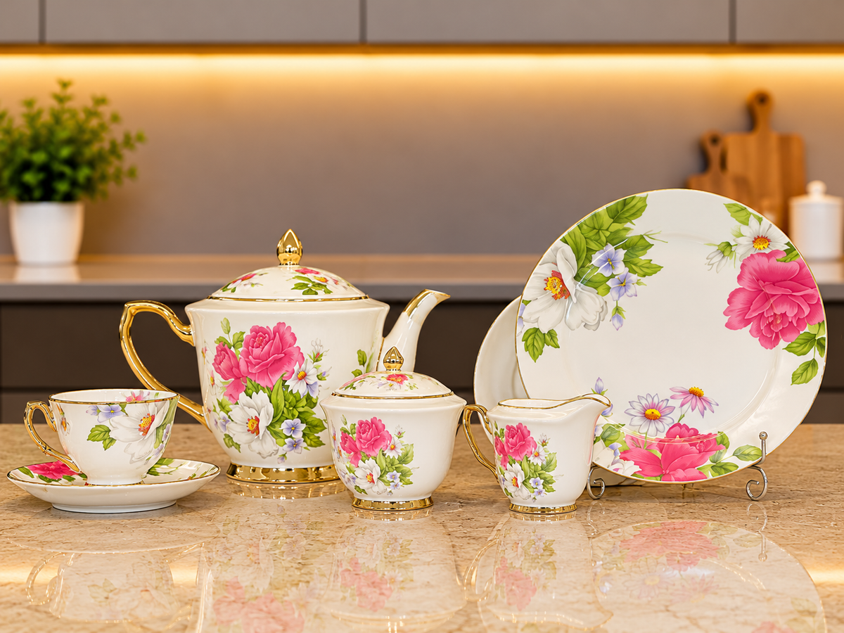 24 Pcs Petal Grace Tea Set