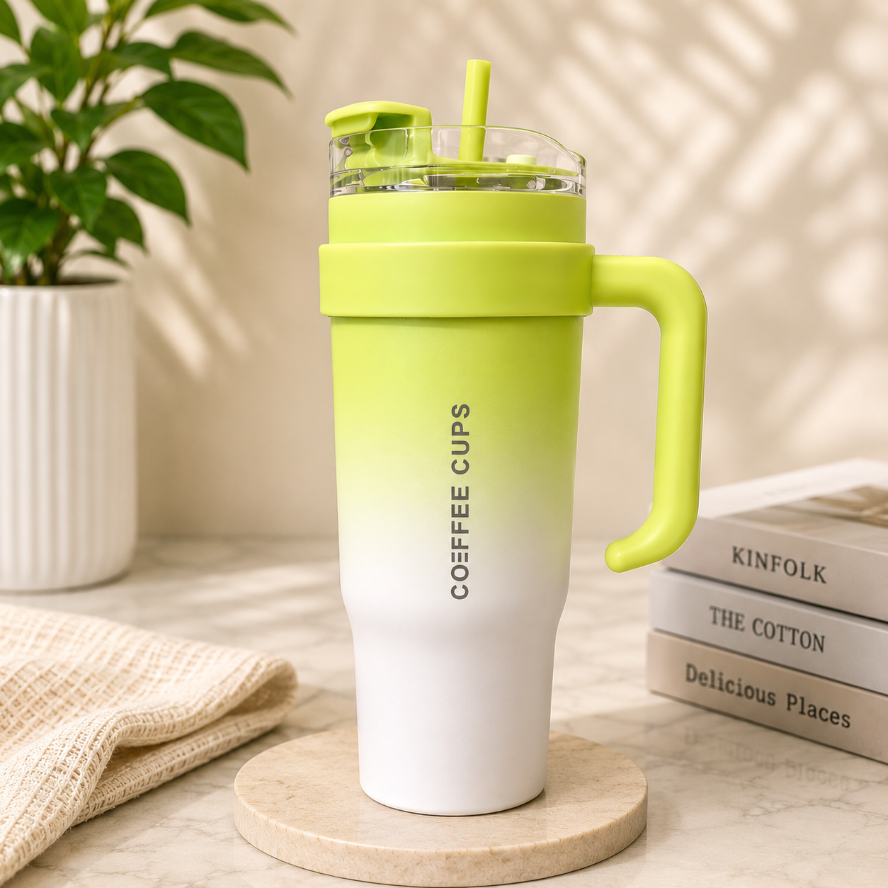 1.2L Gradient Design Tumbler with Straw – Minimal Fade Edition