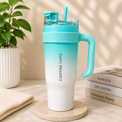 1.2L Gradient Design Tumbler with Straw – Minimal Fade Edition
