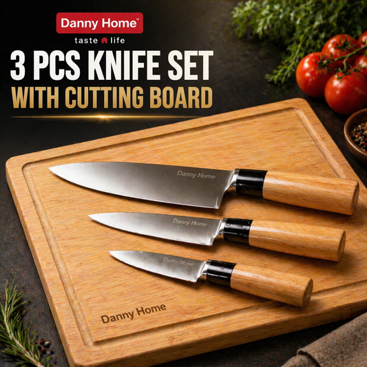 4 Pcs Danny Home Knife Set with Cutting Board